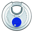 Padlock, Keyed Alike, Partially Hidden Shackle, Disc Stainless Steel Body, Stainless Steel Shackle