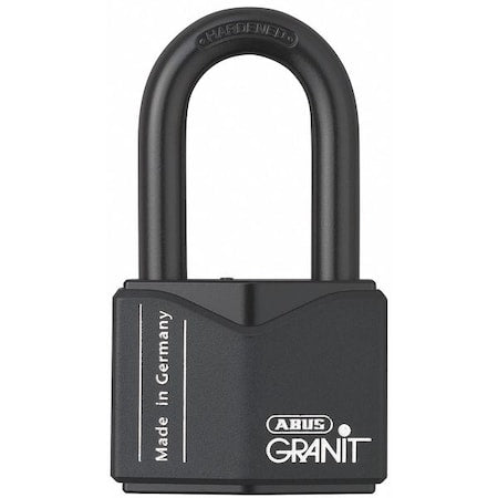 Padlock, Keyed Alike, Long Shackle, Square Hardened Steel Body, Hardened Steel Shackle, 1 1/8 in W