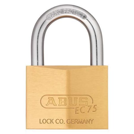 Padlock, Keyed Alike, Standard Shackle, Square Brass Body, Steel Shackle, 15/16 in W