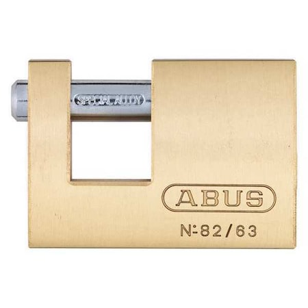 Padlock, Keyed Different, Shutter Shackle, Brass Body, Steel Shackle, 3/4 in W