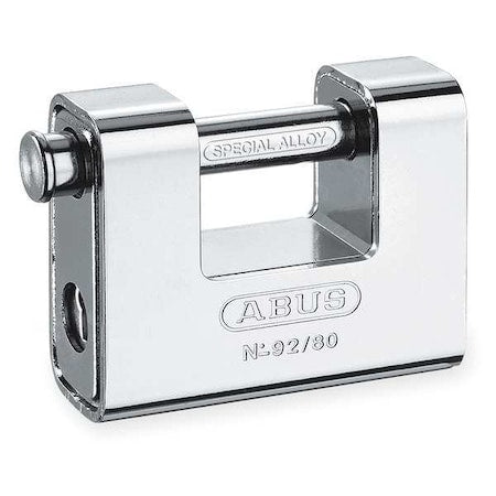 Padlock, Keyed Different, Shutter Shackle, Brass Body, Steel Shackle, 1 9/16 in W