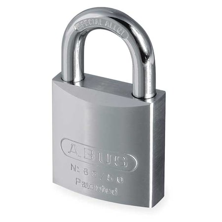 Padlock, Keyed Different, Standard Shackle, Square Brass Body, Steel Shackle, 7/8 in W
