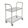Wire Cart, 2 Shelf, Chrome, 53x24x39 In.