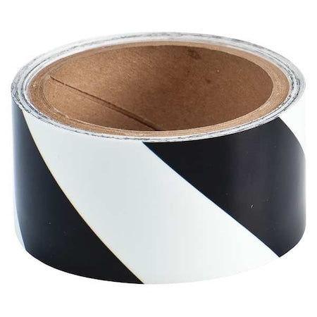 Floor Marking Tape, Polyester, No Legend, Black, 2 in W., 8 mil Thickness