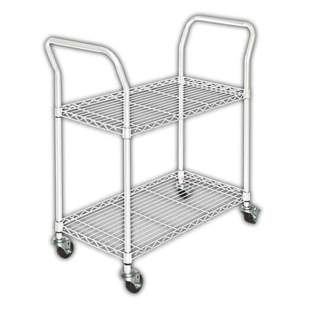 Wire Cart, 2 Shelf, L41 x W24 x H39 In.