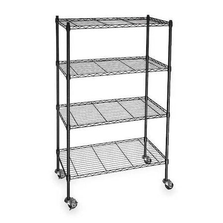 Wire Cart, 4 Shelf, L60 x W18 x H67 In.