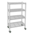 Wire Cart, 4 Shelf, L60 x W24 x H67 In.