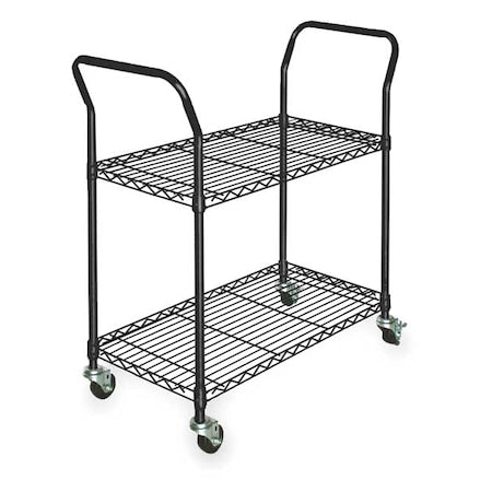 Wire Cart, 2 Shelf, L41 x W18 x H39 In.