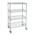 Wire Cart, 4 Shelf, Zinc, 36x18x67 In.