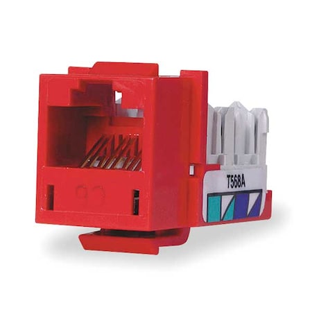 Modular Jack, 0.875 in H, Red