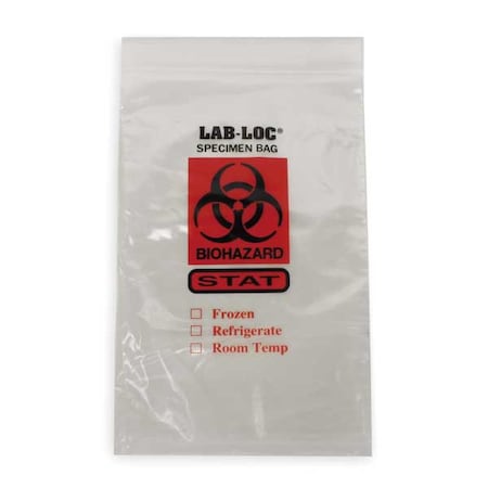 Specimen Transfer Bag, 6 In. W, PK1000