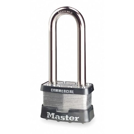 Padlock, Keyed Different, Long Shackle, Rectangular Steel Body, Boron Shackle, 15/16 in W