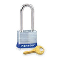 Padlock, Keyed Alike, Long Shackle, Rectangular Steel Body, Steel Shackle, 1/2 in W