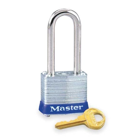 Padlock, Keyed Alike, Standard Shackle, Rectangular Steel Body, Steel Shackle, 1/2 in W
