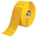 Floor Marking Tape, vinyl, No Legend, Yellow, 4 in W., 55 mil Thickness