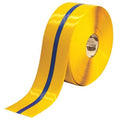 Floor Marking Tape, Rubber, No Legend, Blue, Yellow, 4 in W.