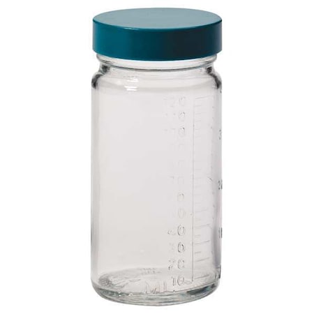 Beaker Bottle, Glass, 60 mL / 2 fl oz Capacity, Not Rated Type III, 48 PK