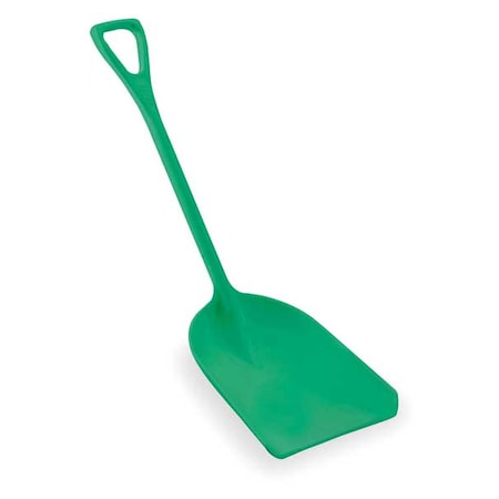 Hygienic Square Point Shovel, Polypropylene Blade, 28 in L, Green Polypropylene Handle