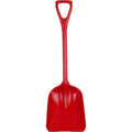 Hygienic Square Point Shovel, Polypropylene Blade, 23 1/2 in L, Red