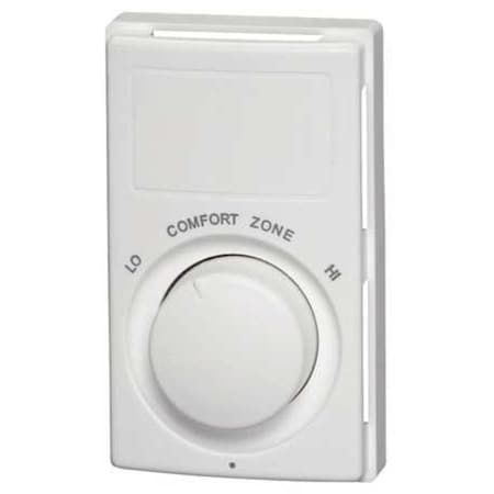 Electric Baseboard Heater Thermostat, 1 Poles, Northern White, 120/208/240/277 V AC