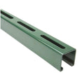 Single Channel Strut, Slotted, Steel, Painted, 13/32 in x 3 in Hole Size, Green