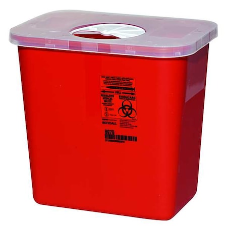 Sharps Container, 2 Gal., Rotor Lid, PK5