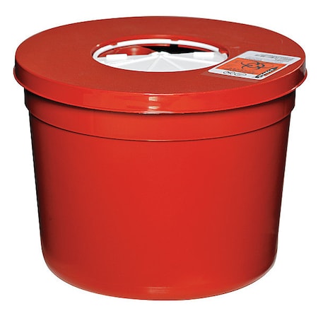 Sharps Container, Red, Round, 5 Qt, PK5