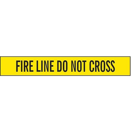 Barricade Tape, Fire Line Do Not Cross, Yellow, 3 in Wide x 1, 000 ft Length, Polyethylene, 3 mil