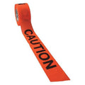 Barricade Tape, Caution, Fluorescent Orange, 3 in Wide x 500 ft Length, Vinyl, 3 mil