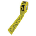 Barricade Tape, Caution, Yellow, 3 in Wide x 1, 000 ft Length, Polyethylene, 3 mil