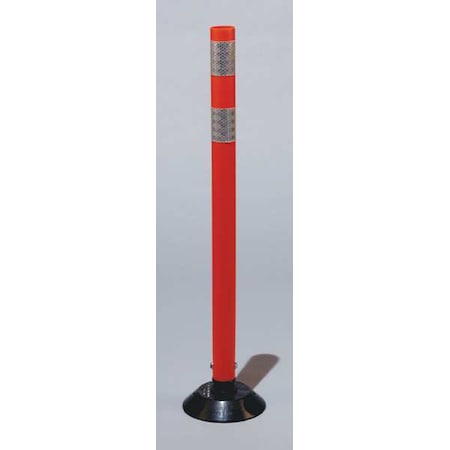 Delineator Post, Polyurethane, High-Intensity Prismatic, 28" Height, 3.5 lb, Orange