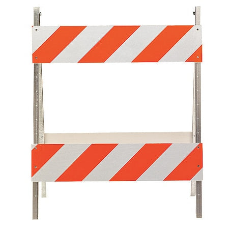 Type 2 Barricade, EGR Sheeting, Engineer, 41 in Height, 36 in Length, 15 lb, Orange/White