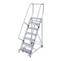 100 in H Steel Rolling Ladder, 7 Steps, 450 lb Load Capacity