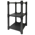 Freestanding Plastic Shelving, Open Style, 15 in D, 13 in W, 24 in H, 2 Shelves, Gray