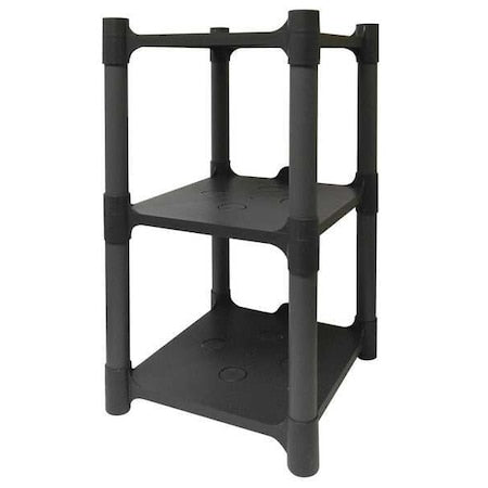 Freestanding Plastic Shelving, Open Style, 15 in D, 13 in W, 24 in H, 2 Shelves, Gray