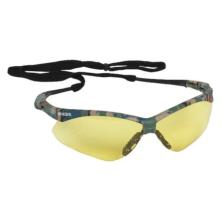 V30 Nemesis Safety Glasses, Anti-Fog & Anti-Scratch, Wraparound, Camouflage Frame, Amber Lens