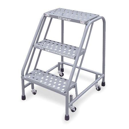 30 in H Steel Rolling Step, 3 Steps, 450 lb Load Capacity