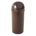 Marshal 15 gal Round Indoor Plastic Can, Brown, None, Plastic, Not Applicable