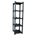 Freestanding Plastic Shelving, Open Style, 15 in D, 13 in W, 48 in H, 5 Shelves, Gray