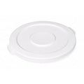 BRUTE(R) 44 gal Trash Can Lid, Flat White, Resin, 0 Openings 24 1/2 in W/Dia