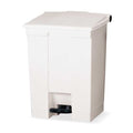 Step-On Containers 12 gal Rectangular Step-On Can, White, Foot Pedal, Plastic, 15 3/4 in