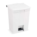Step-On Containers 18 gal Rectangular Step-On Can, White, Foot Pedal, Plastic, 16 1/8 in
