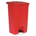 Step-On Containers 23 gal Rectangular Step-On Can, Red, Foot Pedal, Plastic, 19 3/4 in