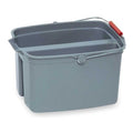 4 1/4 gal Rectangular Split Bucket, 10-1/8 in H, Gray, Plastic