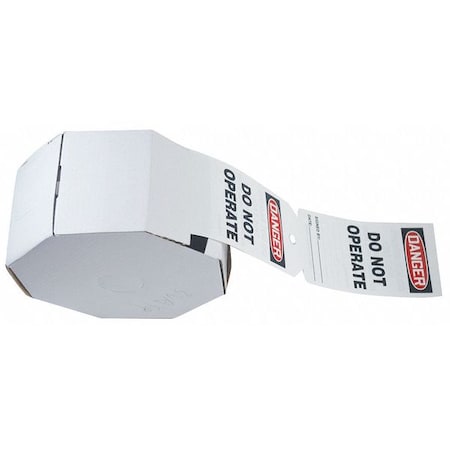 Danger Tag, Machine and Operational, 6 1/4 in H x 3 in W, White, Rectangle, 250 PK