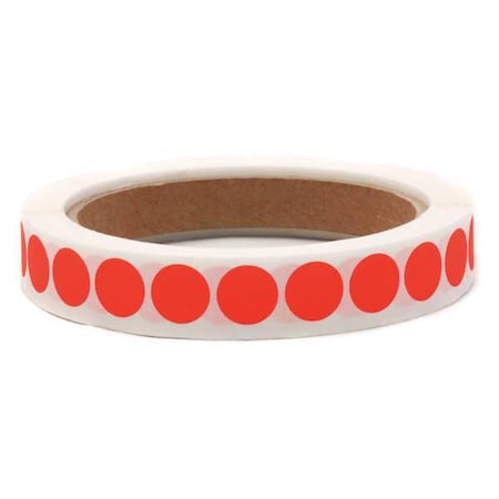 Blank Dot Label Red 1/2"W, Pk1000