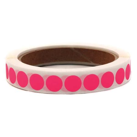 Blank Dot Label Pink 1/2", Pk1000