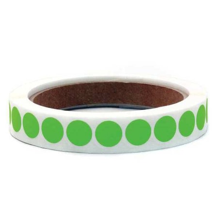Blank Dot Label Green 1/2"W, Pk1000