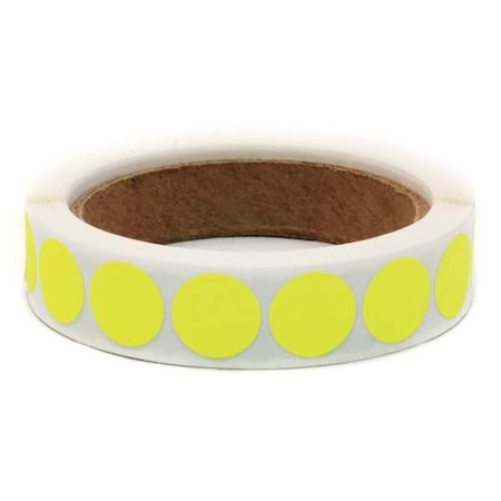 Blank Dot Label Yellow 3/4"W, Pk1000