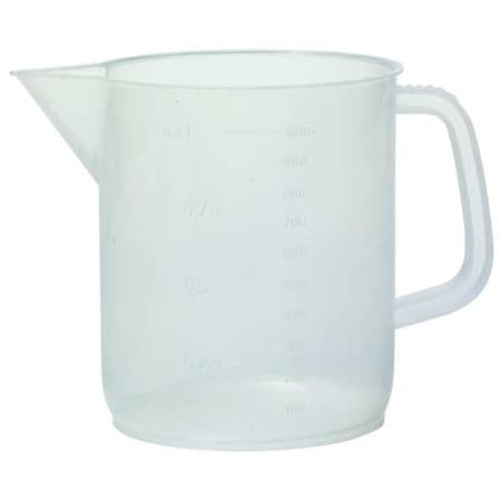 Beaker, Polypropylene, Low Form with Handle, 500 mL / 16.91 fl oz Capacity, Not Rated